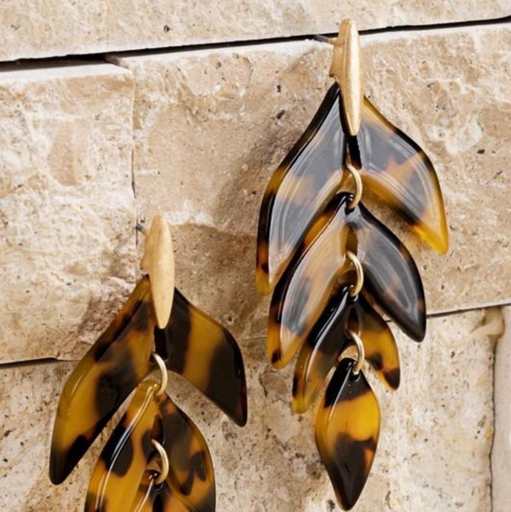 Last one🌟Tortoise Arrow Leaf Drop Earrings
